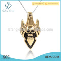 Programmable style gold plated stainless steel pendant,custom skull logo pendant